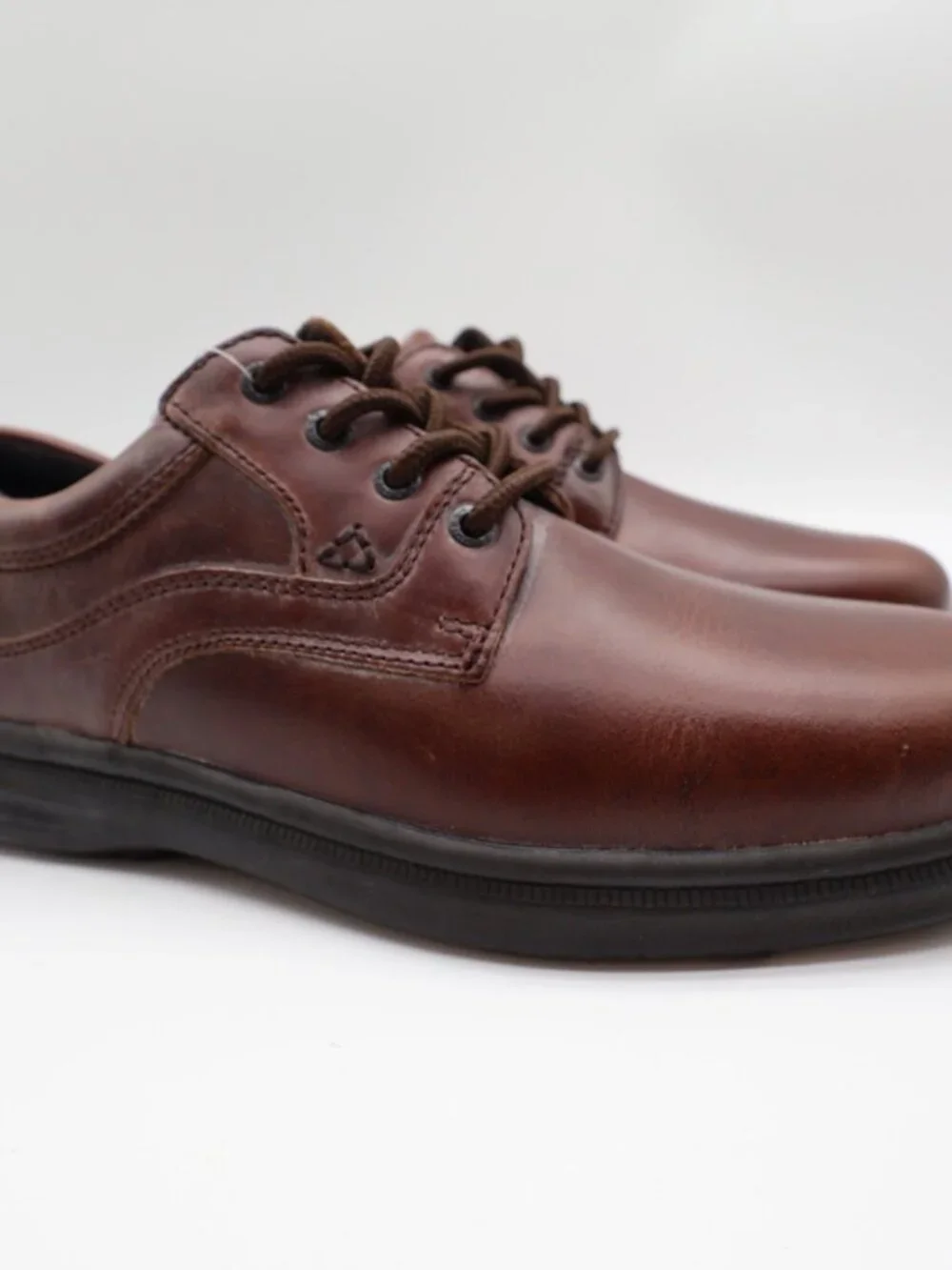 Hush Puppies Glen Casual Shoes Mens 10 Dark Brown Leather Oxford ZeroG Comfort